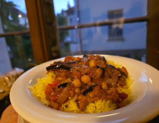 Das Moussaka war sehr lecker.